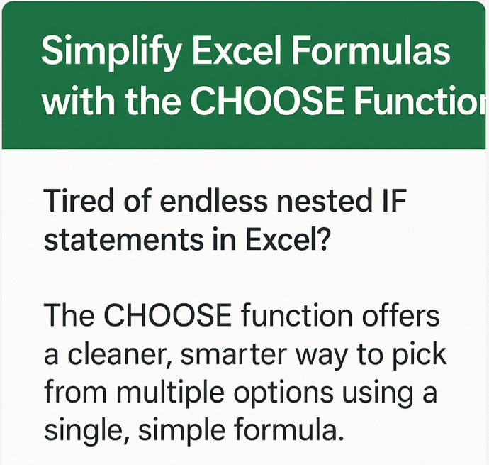 Simplify Excel Formulas with the CHOOSE Function