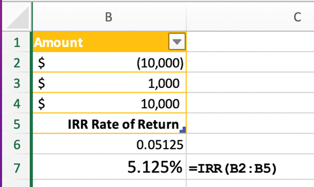 Investment Rate of Return is easy in Excel