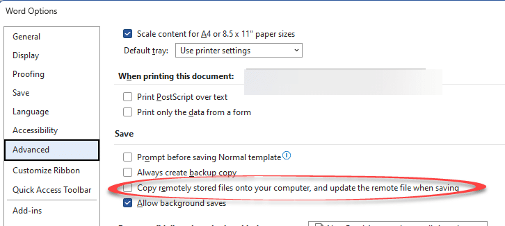 Opening Office documents from removable storage