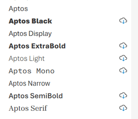 New default font, Aptos, in Microsoft 365 and Word