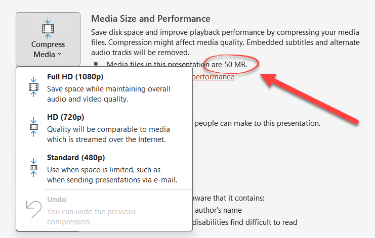 PowerPoint video audio compression tricks and traps