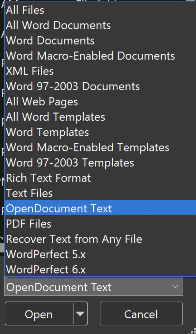 Using OpenDocument in Microsoft Office