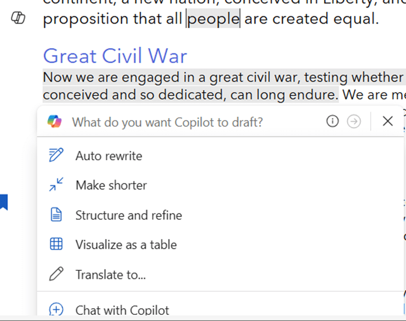 Copilot now worse in Word on the web